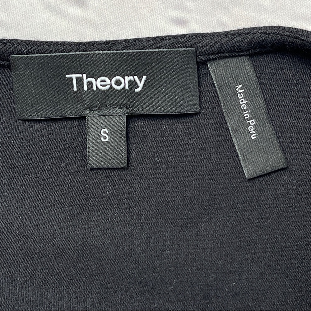 THEORY Jorainna SL2 black stretch cotton midi sheath dress, size S - Picture 2 of 12